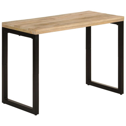 Table À Manger Avec Pieds En Acier Bois Massif