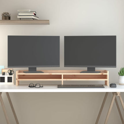 Support De Moniteur 100X24X16 Cm Bois De Pin Solide