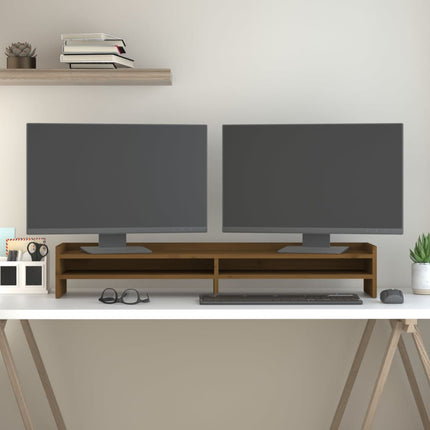 Support De Moniteur 100X24X16 Cm Bois De Pin Solide