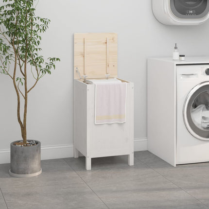 Boîte À Linge 88,5X44X76 Cm Bois Massif De Pin