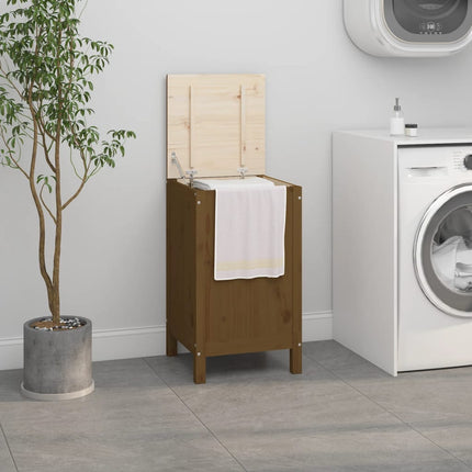 Boîte À Linge 88,5X44X76 Cm Bois Massif De Pin
