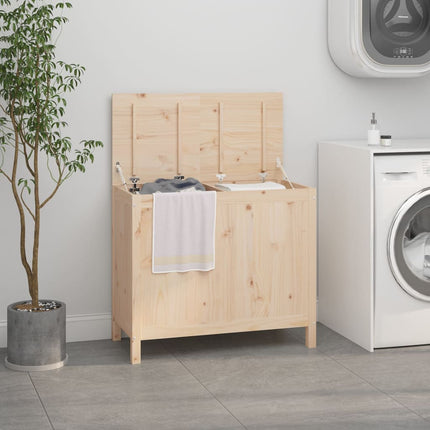 Boîte À Linge 88,5X44X76 Cm Bois Massif De Pin