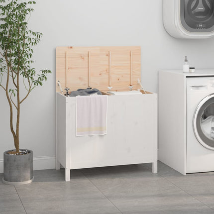 Boîte À Linge 88,5X44X76 Cm Bois Massif De Pin