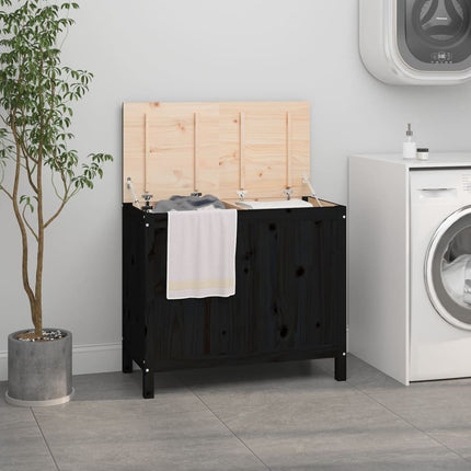 Boîte À Linge 88,5X44X76 Cm Bois Massif De Pin