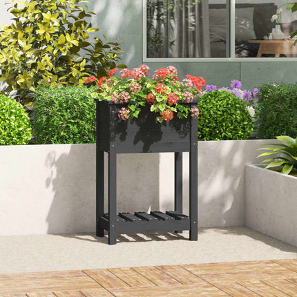 Jardinière Avec Étagère 82,5X34,5X81 Cm Bois Massif De Pin