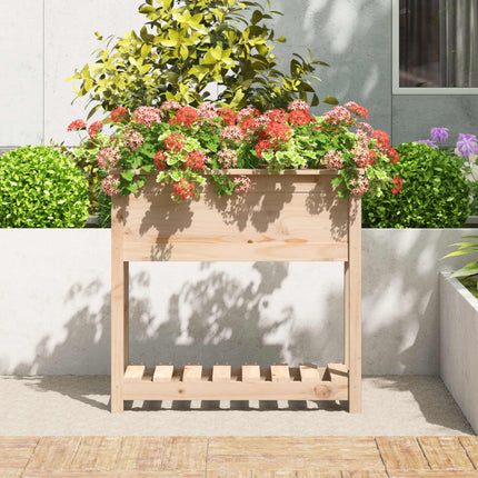 Jardinière Avec Étagère 82,5X34,5X81 Cm Bois Massif De Pin