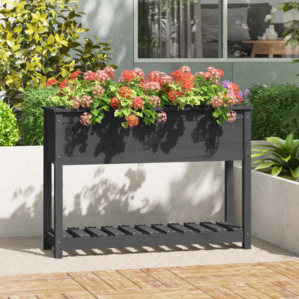Jardinière Avec Étagère 82,5X34,5X81 Cm Bois Massif De Pin