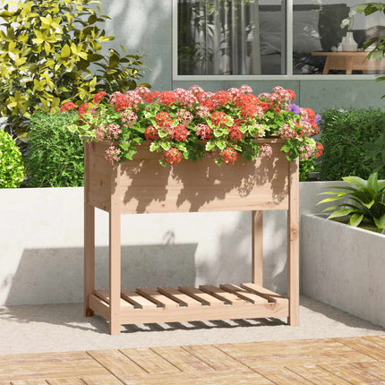 Jardinière Avec Étagère 82,5X34,5X81 Cm Bois Massif De Pin