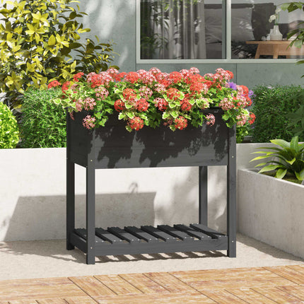 Jardinière Avec Étagère 82,5X34,5X81 Cm Bois Massif De Pin