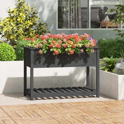 Jardinière Avec Étagère 82,5X34,5X81 Cm Bois Massif De Pin