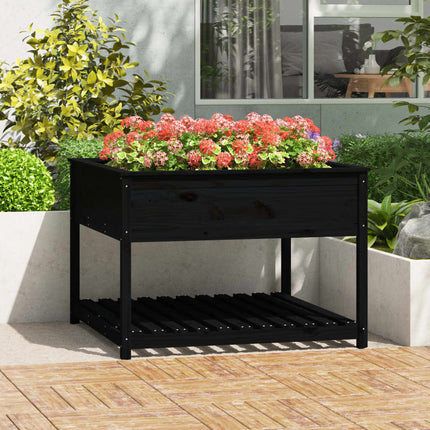 Jardinière Avec Étagère 82,5X34,5X81 Cm Bois Massif De Pin