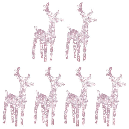 Rennes De Noël 6 Pcs 240 Led Acrylique