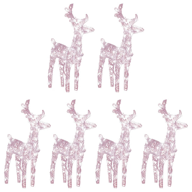 Rennes De Noël 6 Pcs 240 Led Acrylique