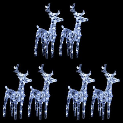 Rennes De Noël 6 Pcs 240 Led Acrylique