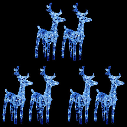 Rennes De Noël 6 Pcs 240 Led Acrylique