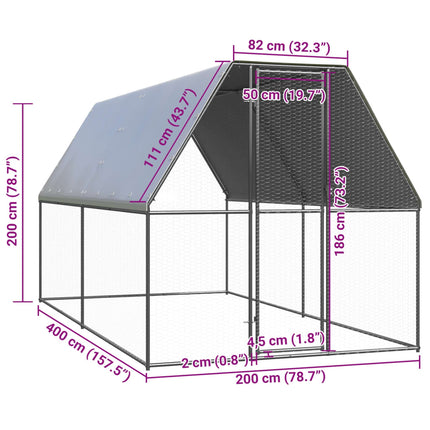 Poulailler D'extérieur Acier Galvanisé