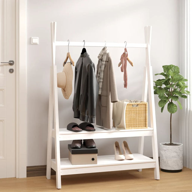 Porte-Vêtements 100X45,5X150 Cm Bois De Pin Massif