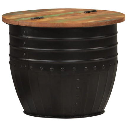 Table Basse Forme De Bol Avec Base En Acier Bois Recyclé