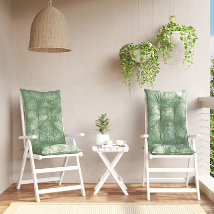 Coussins De Chaise De Jardin À Dossier Haut Lot De 6 Tissu Design À Feuille