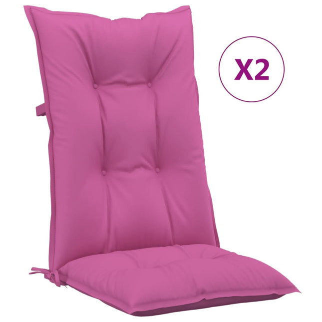 Coussins De Chaise De Jardin À Dossier Haut Lot De 2 Tissu Rose