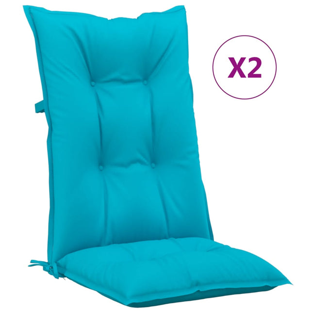 Coussins De Chaise De Jardin À Dossier Haut Lot De 2 Turquoise