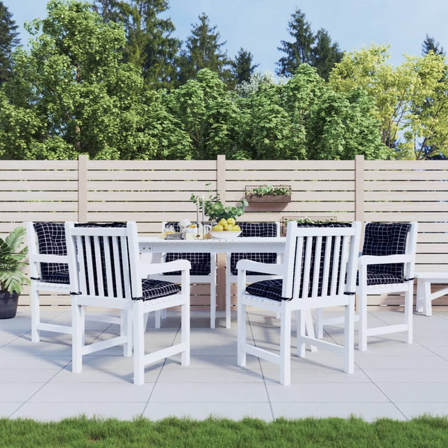 Coussins De Chaise À Dossier Bas Lot De 4 Noir À Carreaux Tissu Noir Et Blanc
