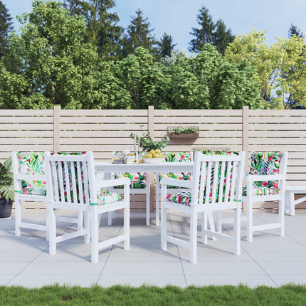 Coussins De Chaise À Dossier Bas Lot De 6 Multicolore Tissu Vert Et Rose