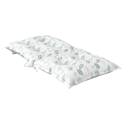 Coussins De Chaise À Dossier Bas Lot De 4 Modèle De Feuille Blanc Et Vert