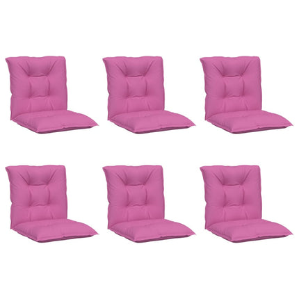 Coussins De Chaise De Jardin À Dossier Bas Lot De 6 Rose