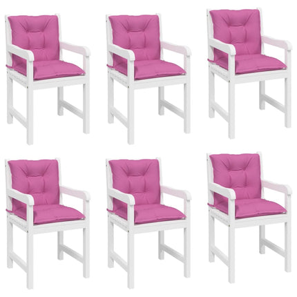 Coussins De Chaise De Jardin À Dossier Bas Lot De 6 Rose