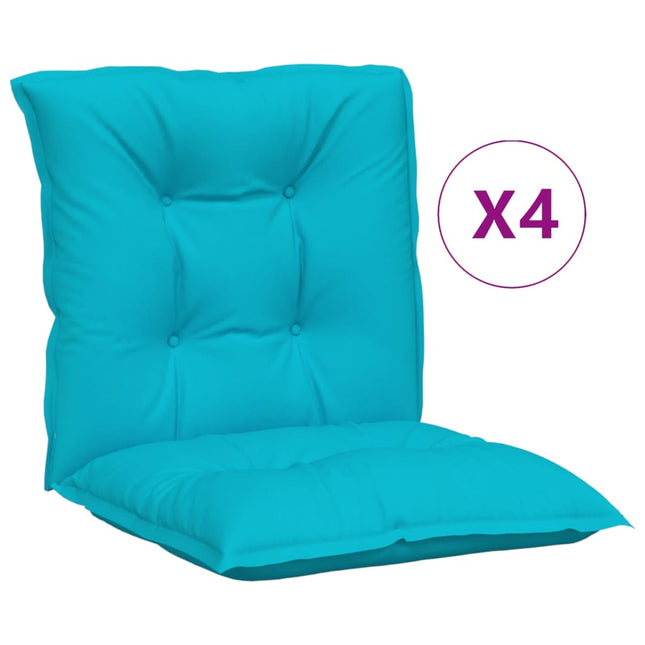 Coussins De Chaise De Jardin À Dossier Bas Lot De 4 Turquoise