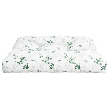 Coussin De Palette Motif De Feuilles Tissu Blanc Et Vert