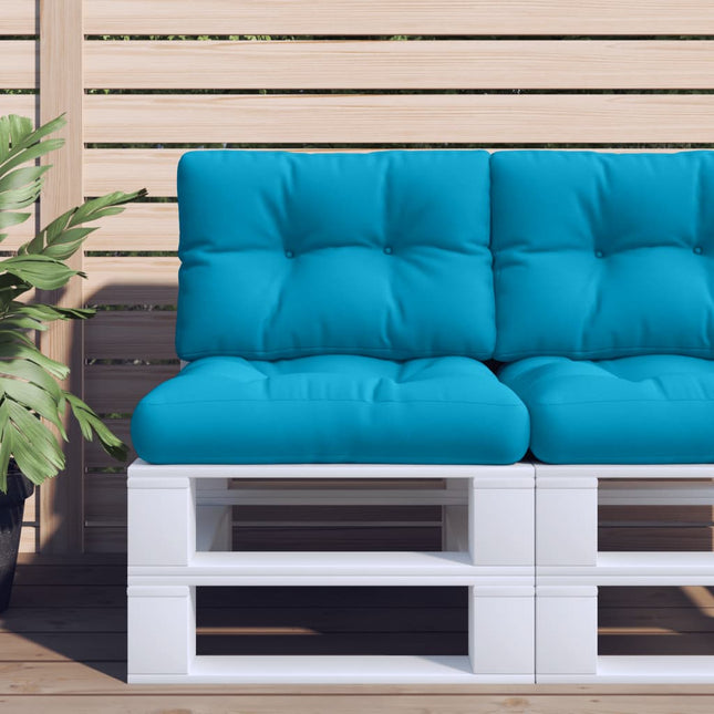Coussins De Palette Lot De 2 Clair Tissu Bleu