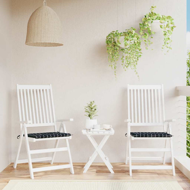 Coussins De Chaise De Jardin Lot De 4 Motif À Carreaux Noir Noir Et Blanc
