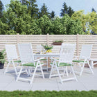 Coussins De Chaise Lot De 4 Motif De Feuilles Tissu Blanc Et Vert