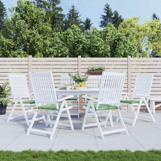 Coussins De Chaise Lot De 4 Motif De Feuilles Tissu Blanc Et Vert