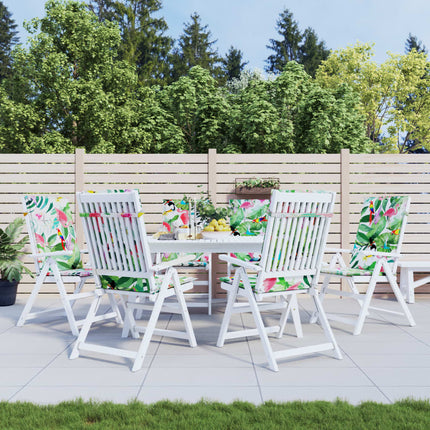 Coussins De Chaise De Jardin Dossier Haut Lot De 2 Multicolore Vert Et Rose