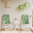 Coussins De Chaise De Jardin À Dossier Haut Lot De 6 Tissu Design À Feuille
