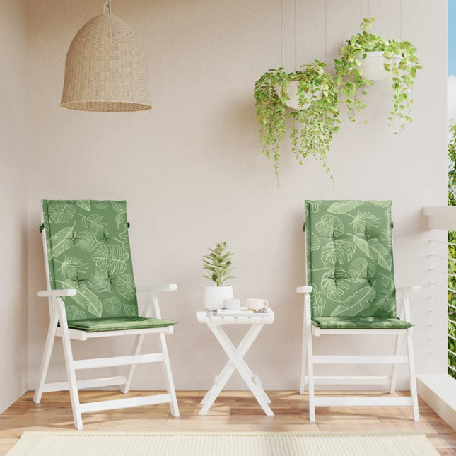 Coussins De Chaise De Jardin À Dossier Haut Lot De 6 Tissu Design À Feuille