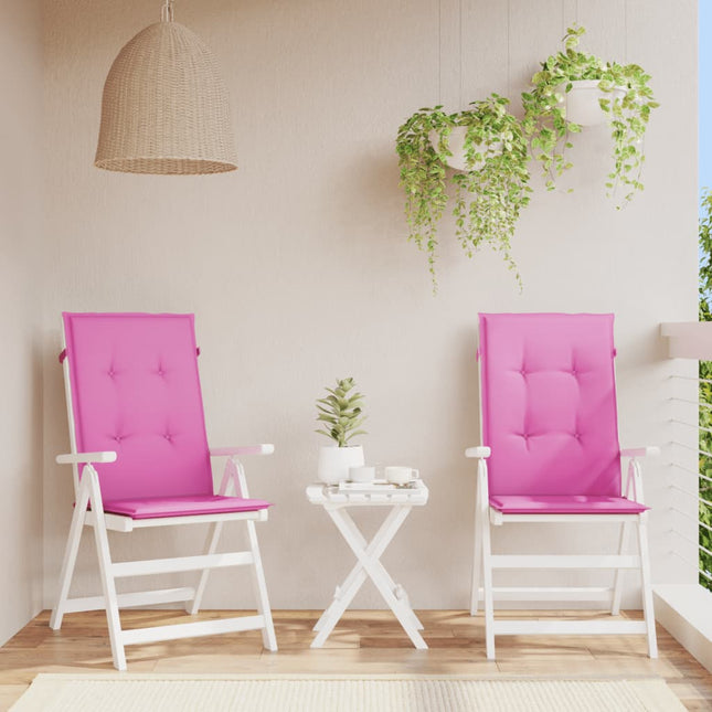 Coussins De Chaise De Jardin À Dossier Haut Lot De 2 Tissu Rose