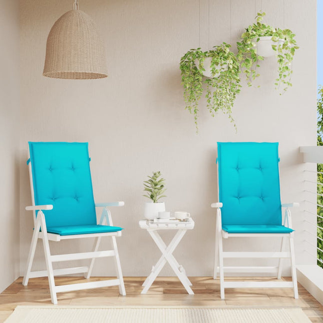 Coussins De Chaise De Jardin À Dossier Haut Lot De 2 Turquoise