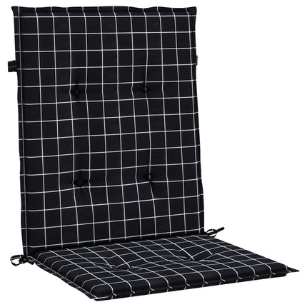 Coussins De Chaise À Dossier Bas Lot De 4 Noir À Carreaux Tissu Noir Et Blanc