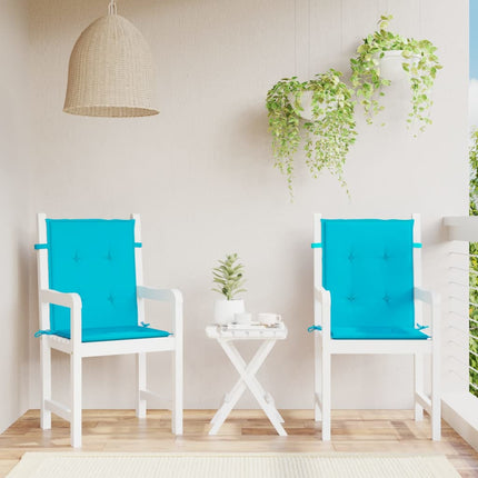 Coussins De Chaise De Jardin À Dossier Bas Lot De 4 Turquoise