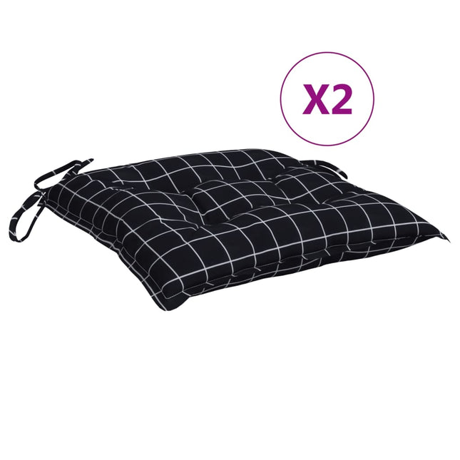 Coussins De Chaise Lot De 2 Carreaux Noir Noir Et Blanc