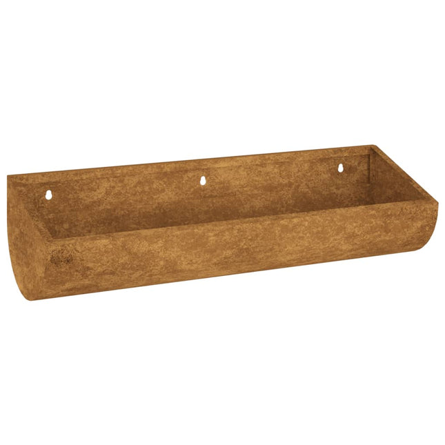 Jardinière Murale 50X16X10 Cm Acier Corten Acier Résistant Aux Intempéries/Marron