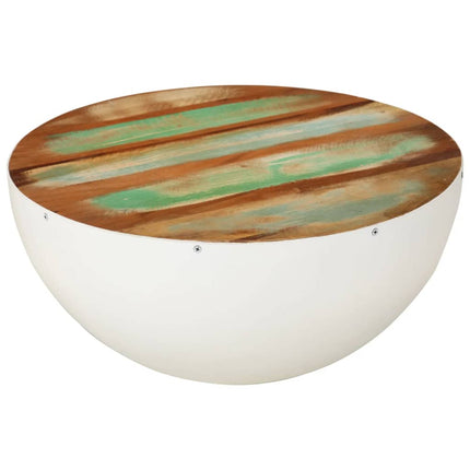 Table Basse Forme De Bol Avec Base En Acier Bois Recyclé