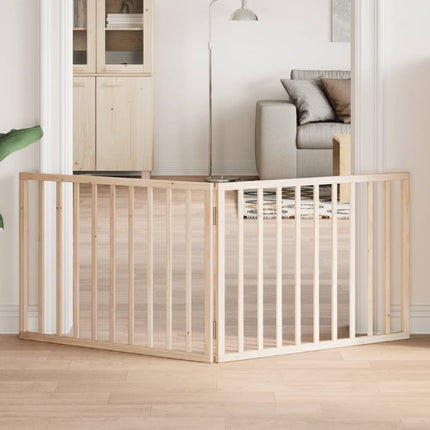 Barrière Pour Chiens Avec Porte 6 Panneaux Bois De Peuplier