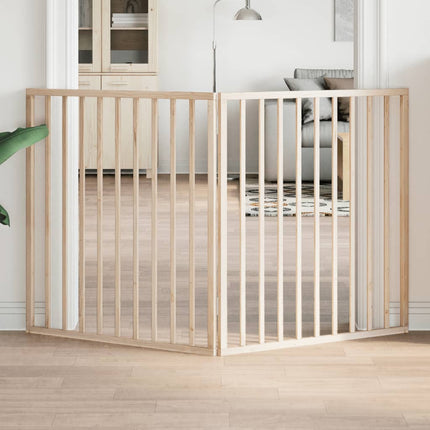 Barrière Pour Chiens Avec Porte 6 Panneaux Bois De Peuplier