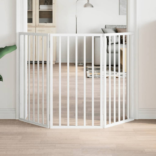 Barrière Pour Chien Pliable 3 Panneaux 150 Cm Bois De Peuplier