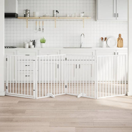 Barrière Pour Chiens Avec Porte 6 Panneaux Bois De Peuplier